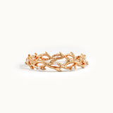14k Solid Gold Twig Stacking Ring for Women - BRENNMORE