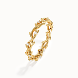 14k Solid Gold Twig Stacking Ring - BRENNMORE 