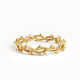 14k Solid Gold Twig Stacking Ring for Women - BRENNMORE
