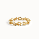 14k Solid Gold Twig Stacking Ring - BRENNMORE 
