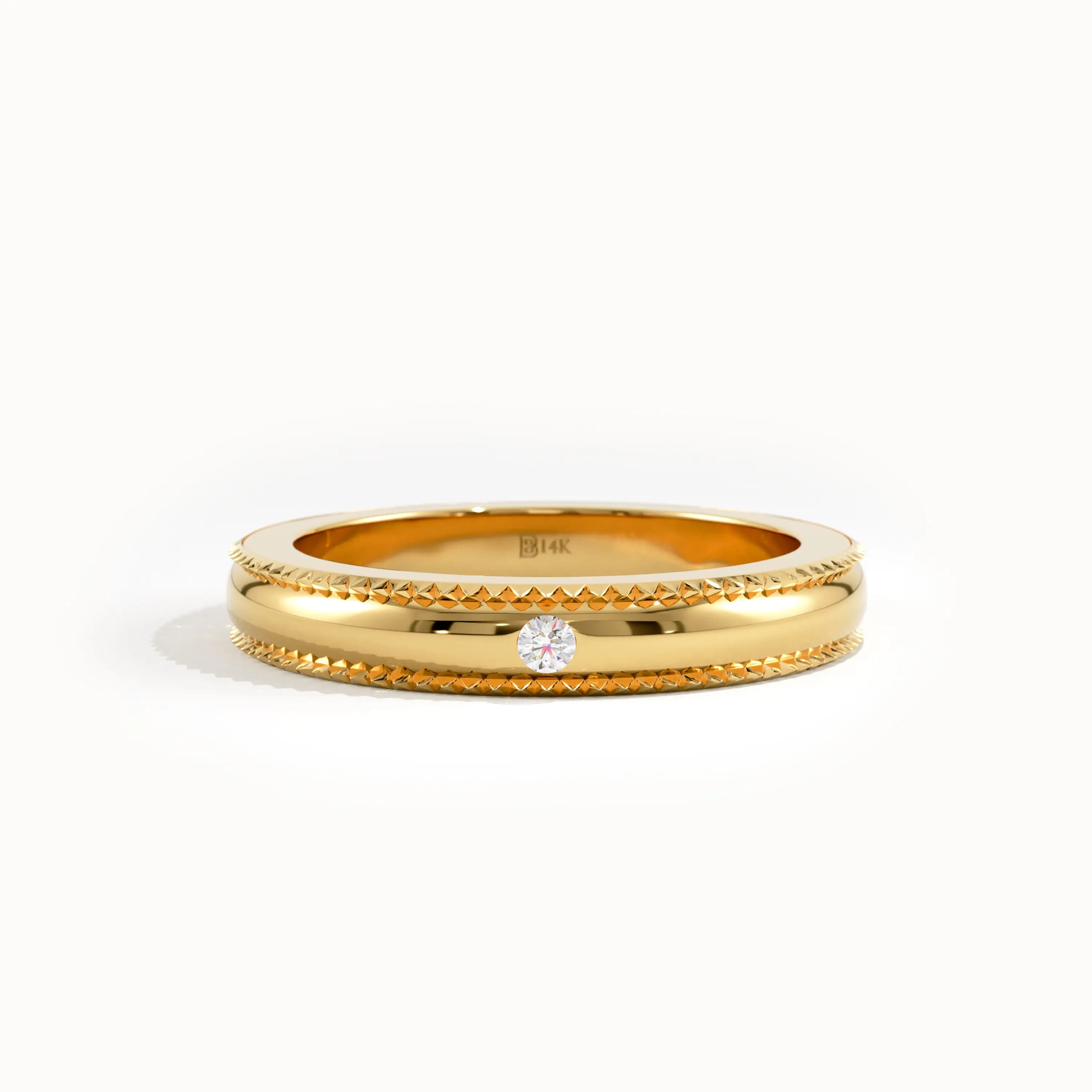 Solo Lab Diamond Wedding Band in 14k Gold - BRENNMORE