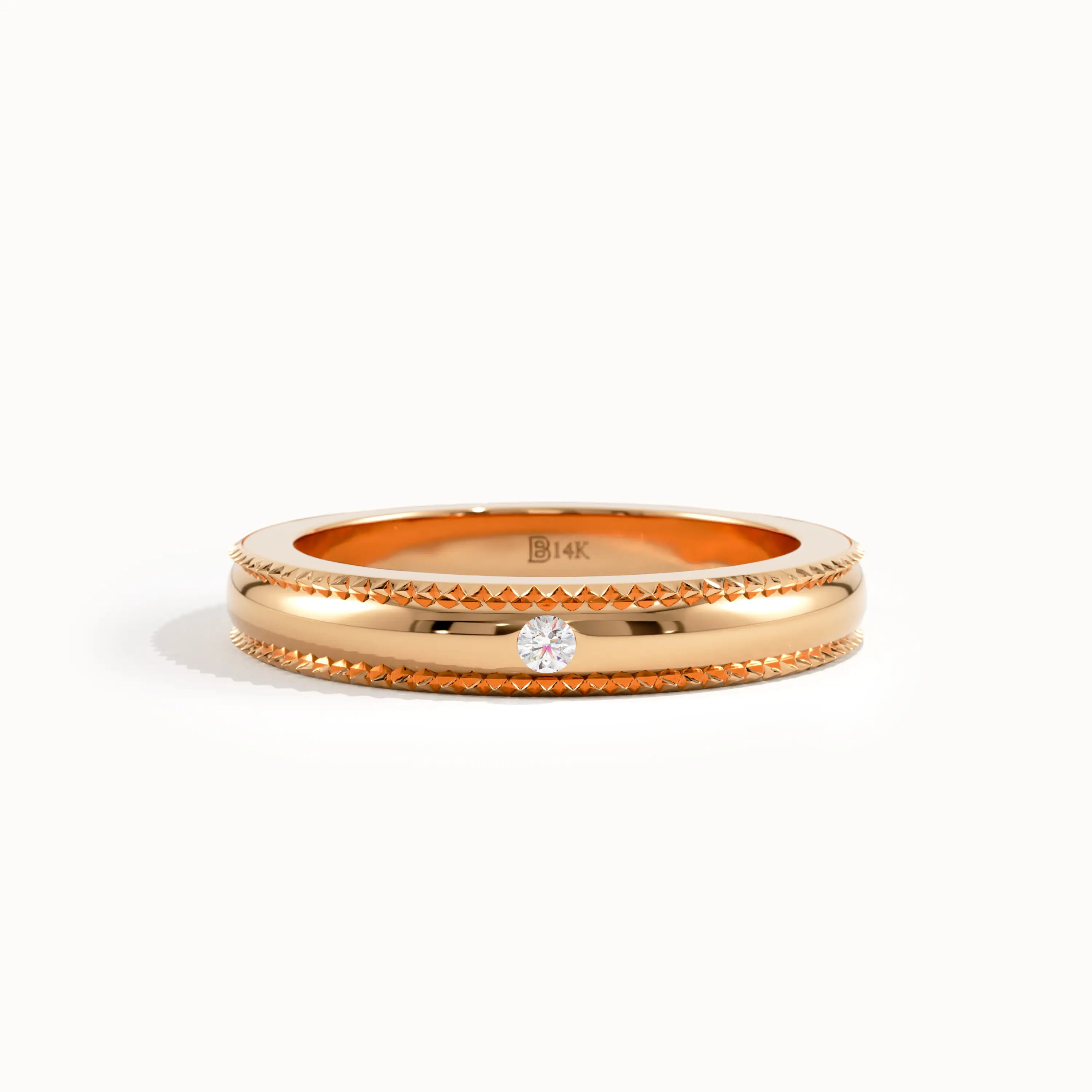 Solo Lab Diamond Wedding Band in 14k Gold - BRENNMORE