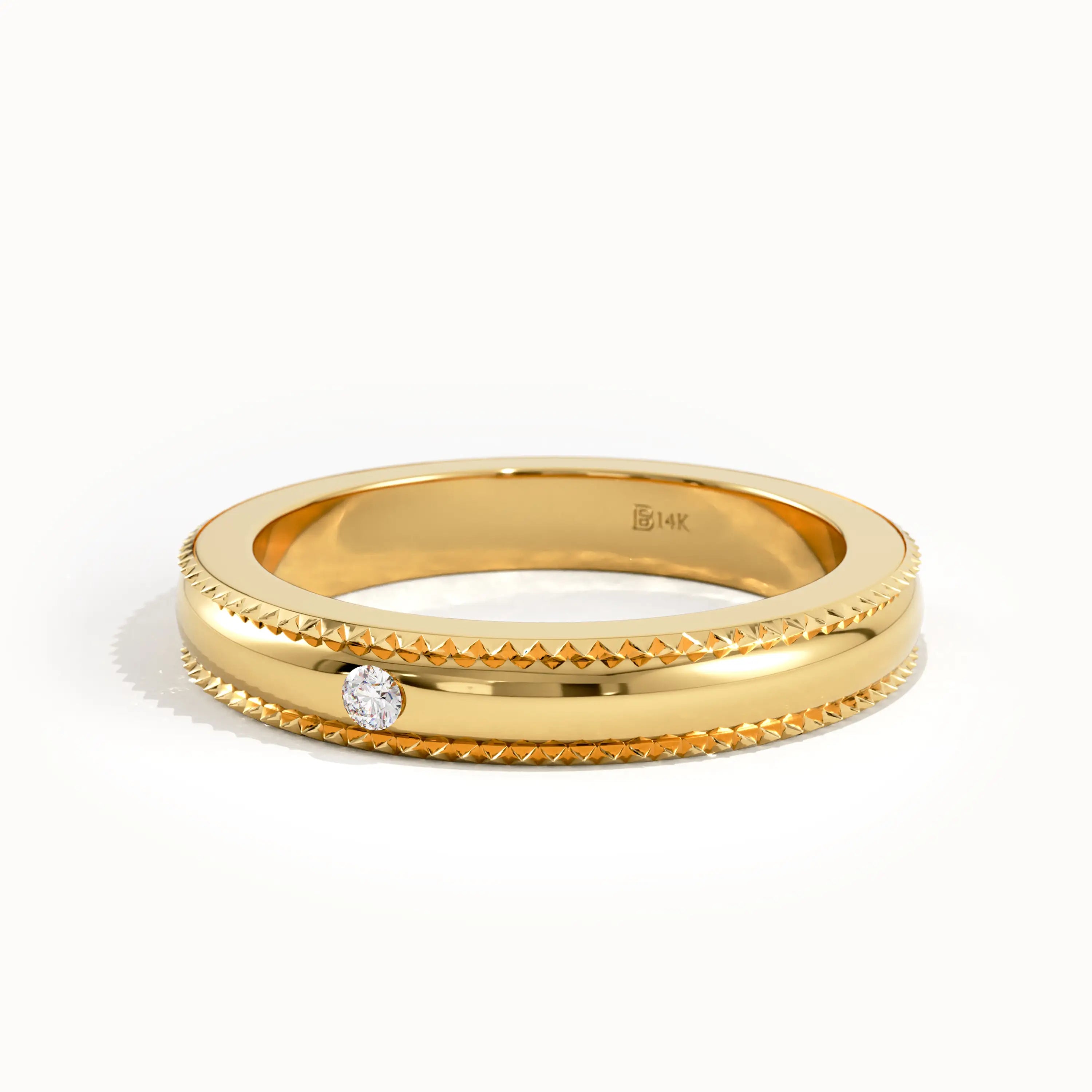 Solo Lab Diamond Wedding Band in 14k Gold - BRENNMORE 