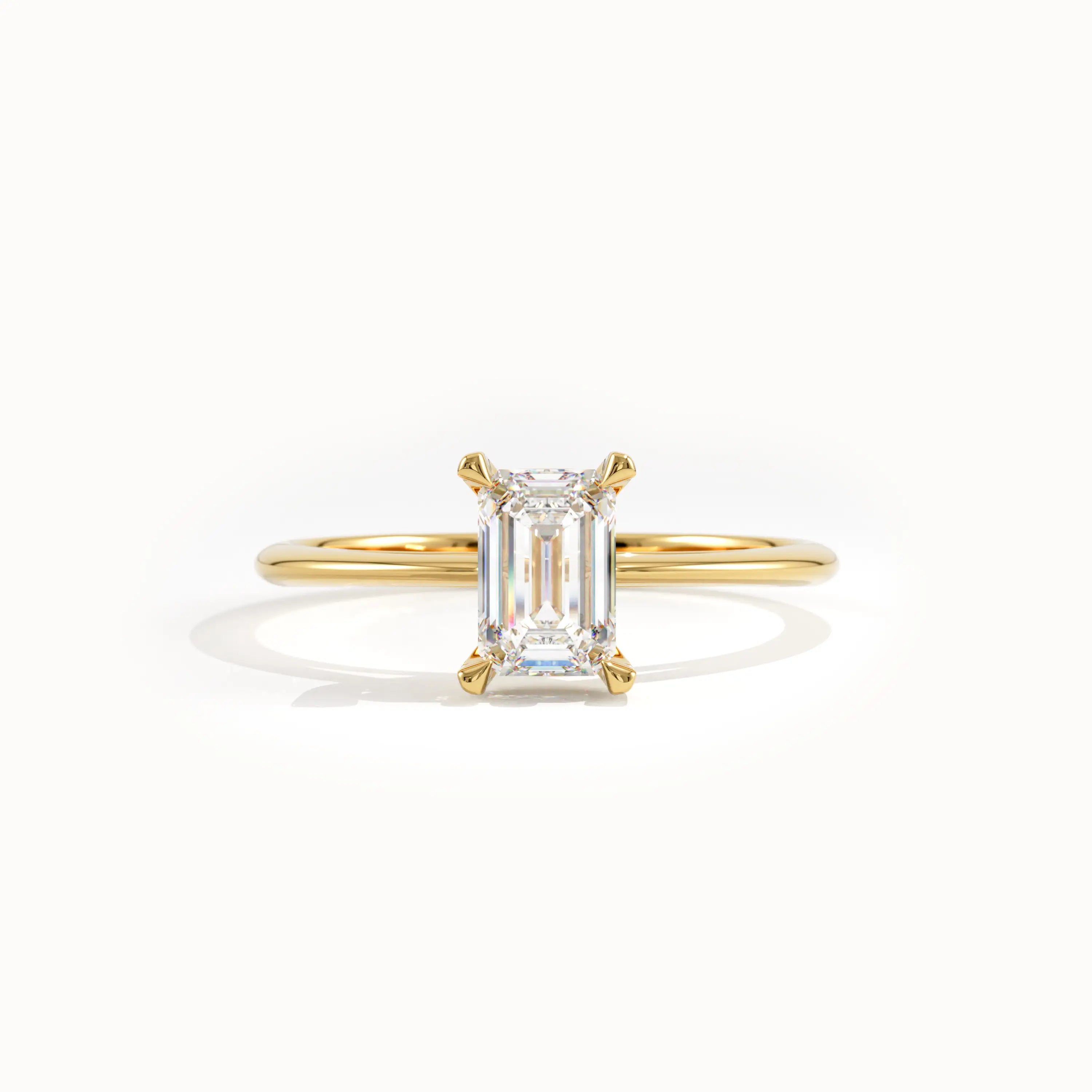 Emerald Cut Lab Diamond Engagement Ring - BRENNMORE 