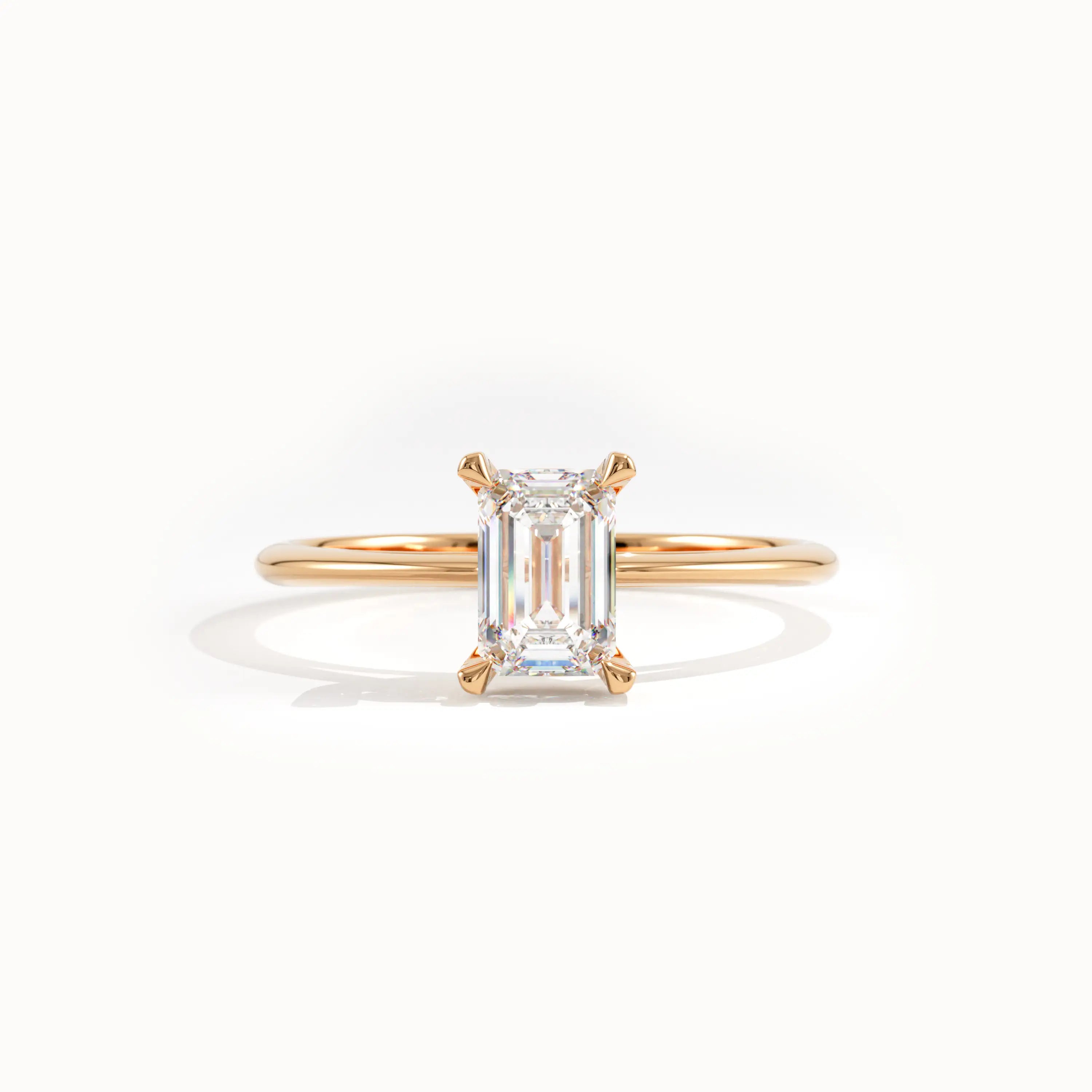Emerald Cut Lab Diamond Engagement Ring - BRENNMORE