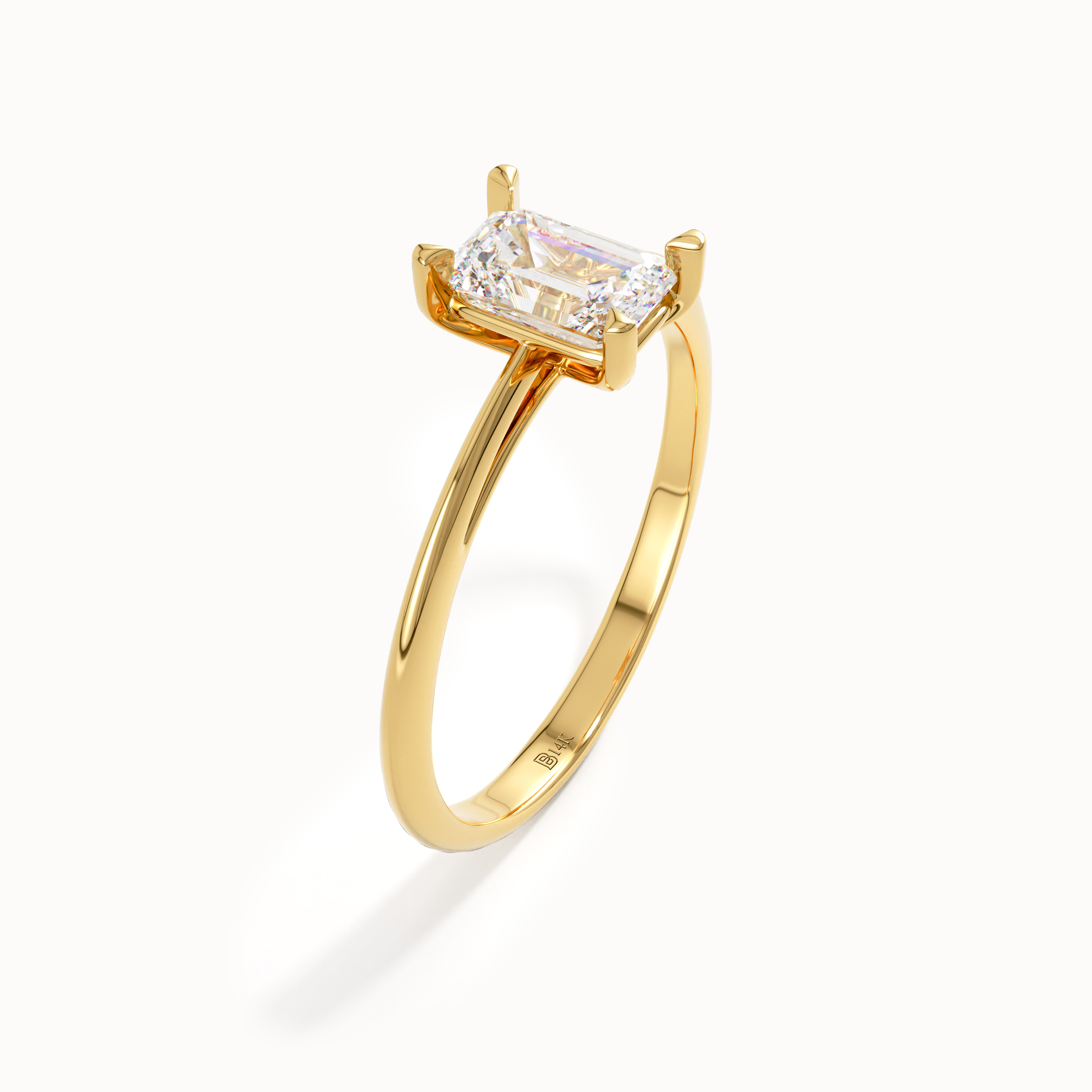 Emerald Cut Lab Diamond Engagement Ring - BRENNMORE