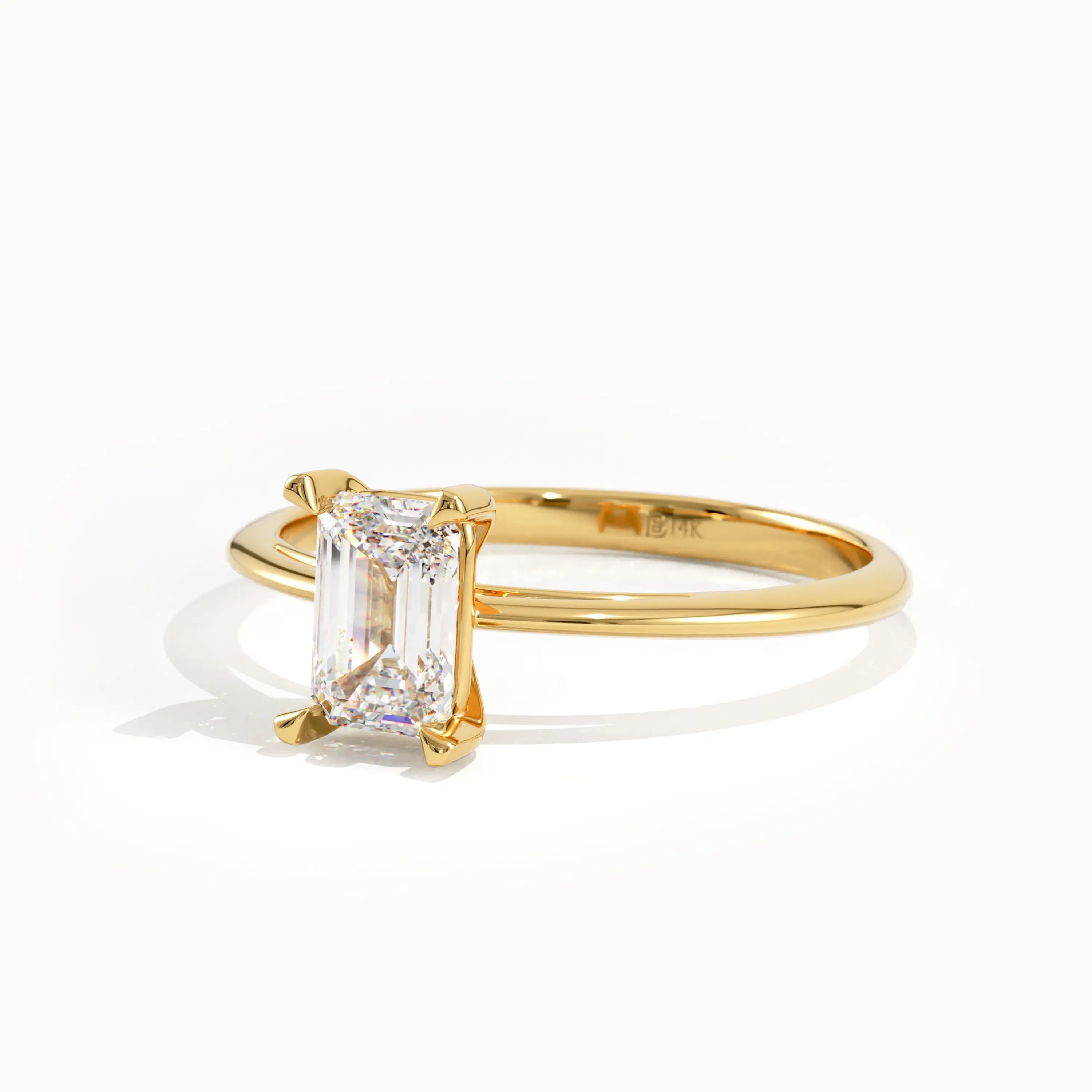 Emerald Cut Lab Diamond Engagement Ring - BRENNMORE 