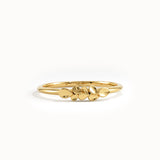 14k Solid Gold Slim Leaf Ring for Women - BRENNMORE