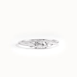 14k Solid Gold Slim Leaf Ring for Women - BRENNMORE