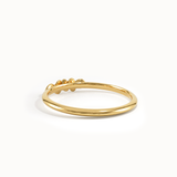 14k Solid Gold Slim Leaf Ring - BRENNMORE
