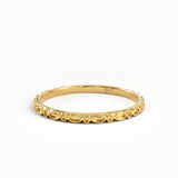 Slim Patterned Stacking Ring in Gold