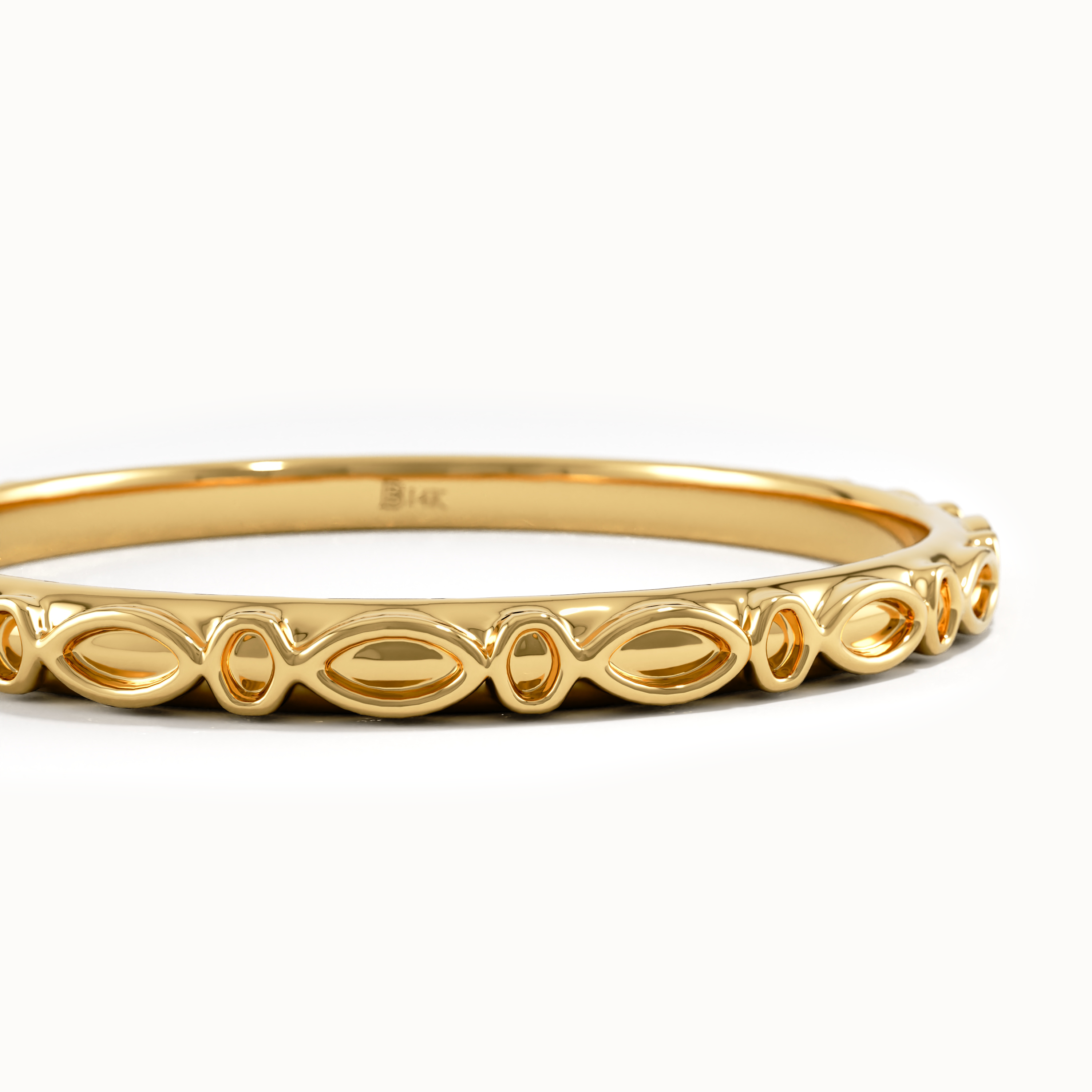 Slim Patterned Stacking Ring in Gold - BRENNMORE 
