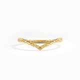 14K Solid Gold Curved Wedding Band for Women