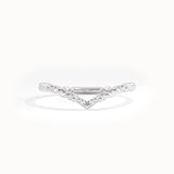 14K Solid Gold Curved Wedding Band for Women