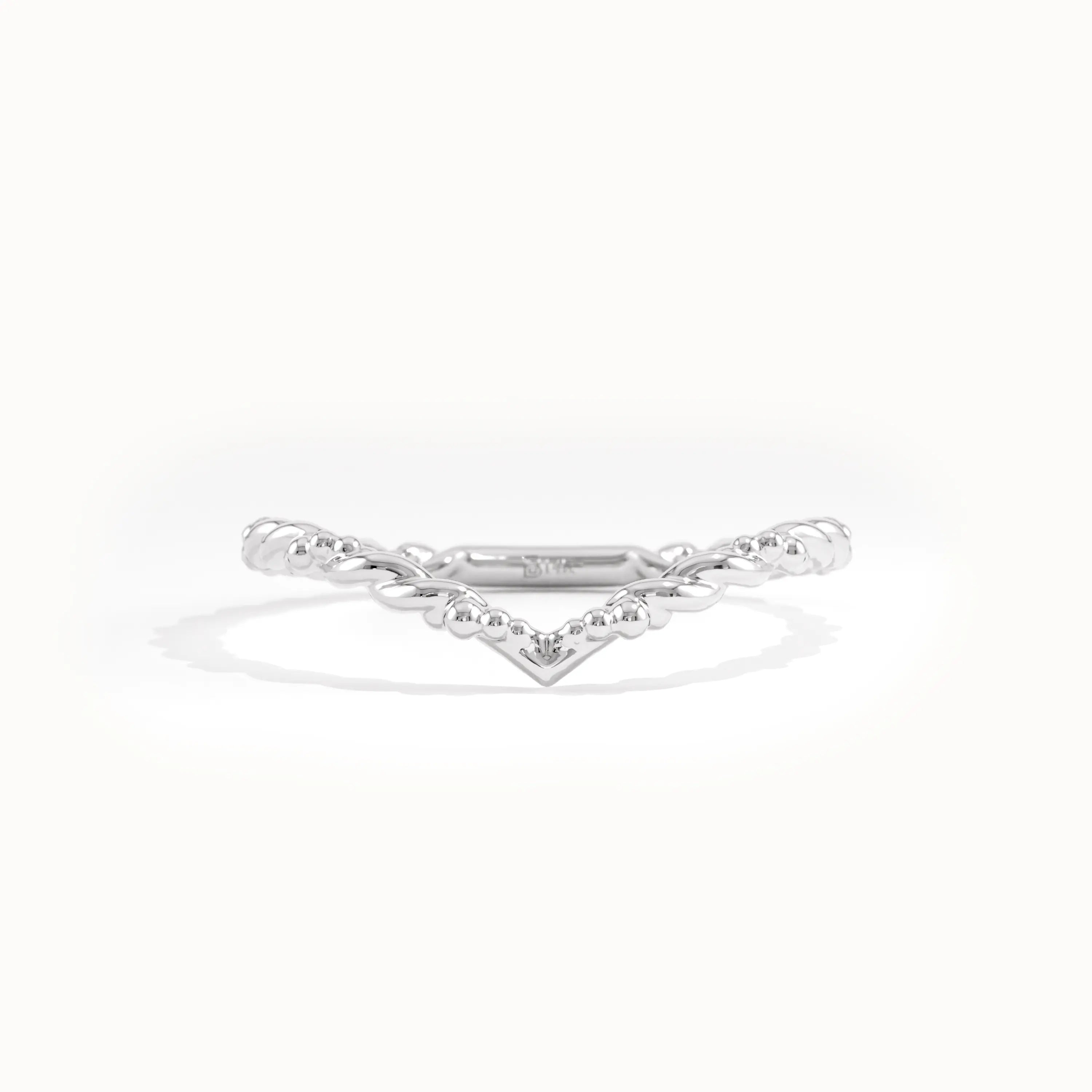 14K Solid Gold Curved Wedding Band for Women