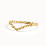 14K Solid Gold Curved Wedding Band for Women - BRENNMORE 