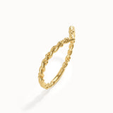 14K Solid Gold Curved Wedding Band for Women - BRENNMORE