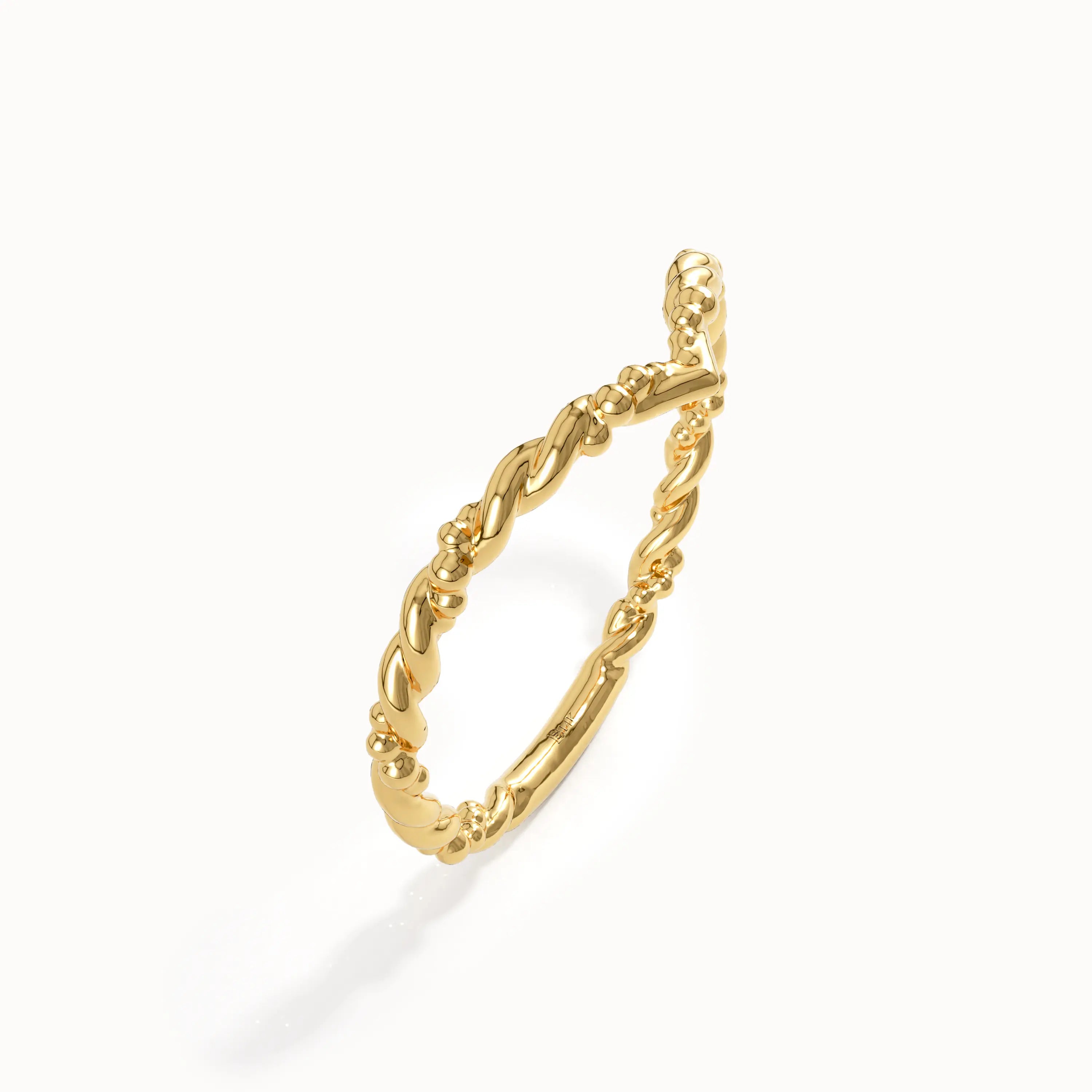 14K Solid Gold Curved Wedding Band for Women - BRENNMORE