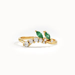 Emerald Curved Wedding Band for Women - BRENNMORE 