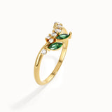 Emerald Curved Wedding Ring - BRENNMORE 