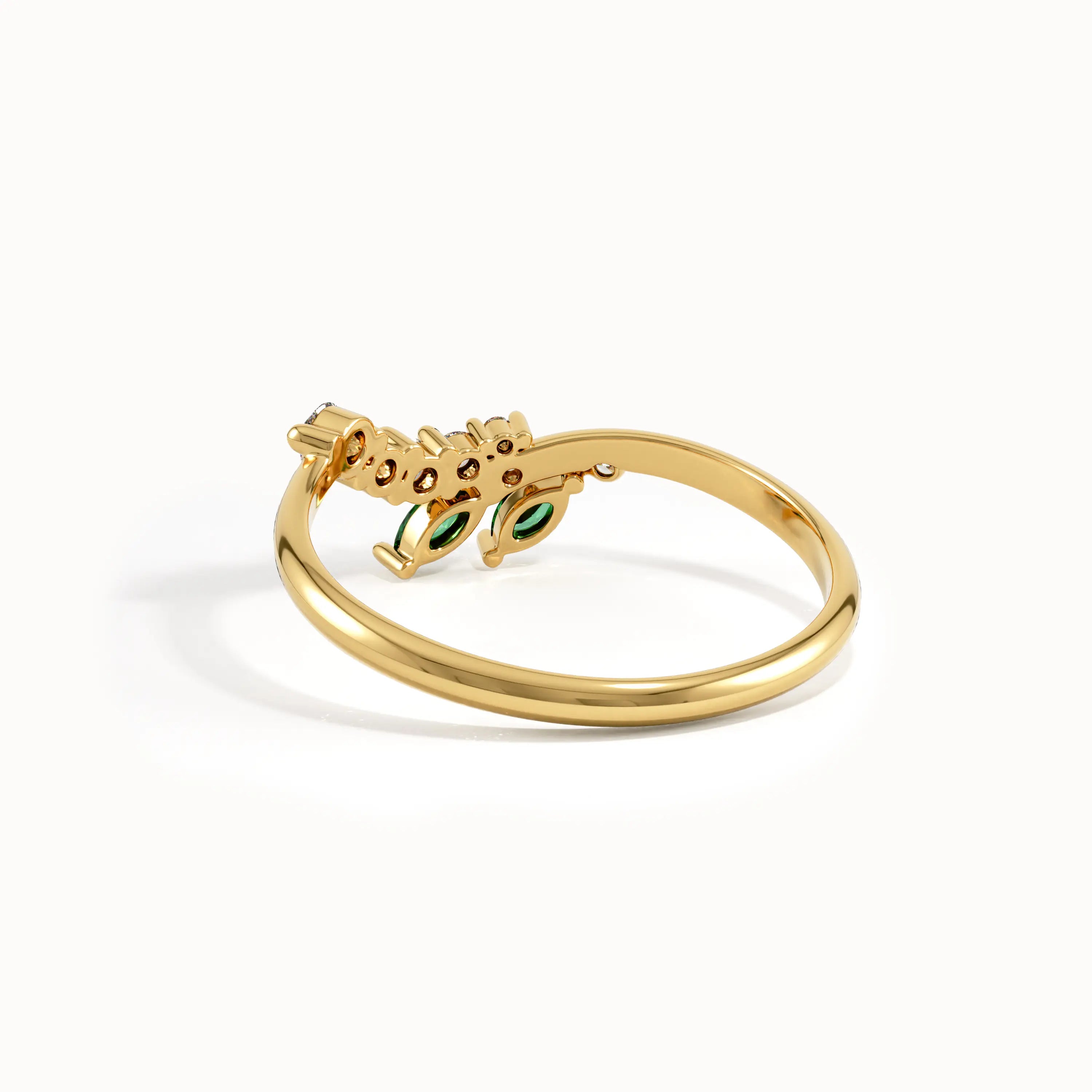 Emerald Curved Wedding Ring - BRENNMORE 