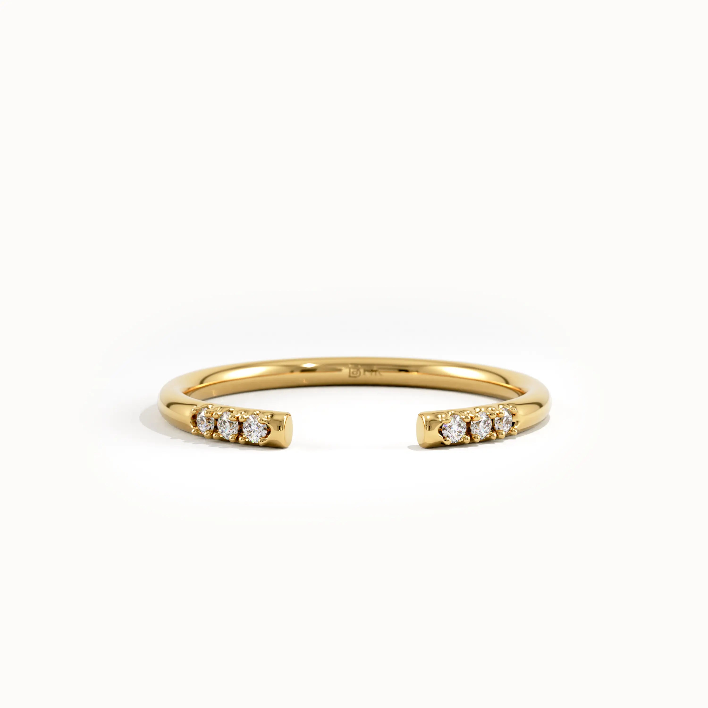Open Wedding Band with Pave Lab Diamond - BRENNMORE