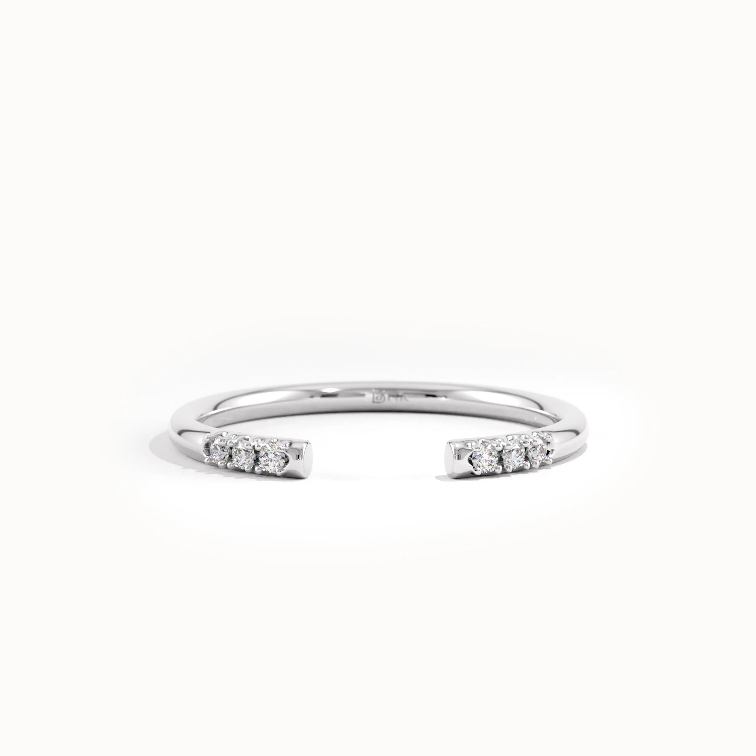 Open Wedding Band with Pave Lab Diamond - BRENNMORE