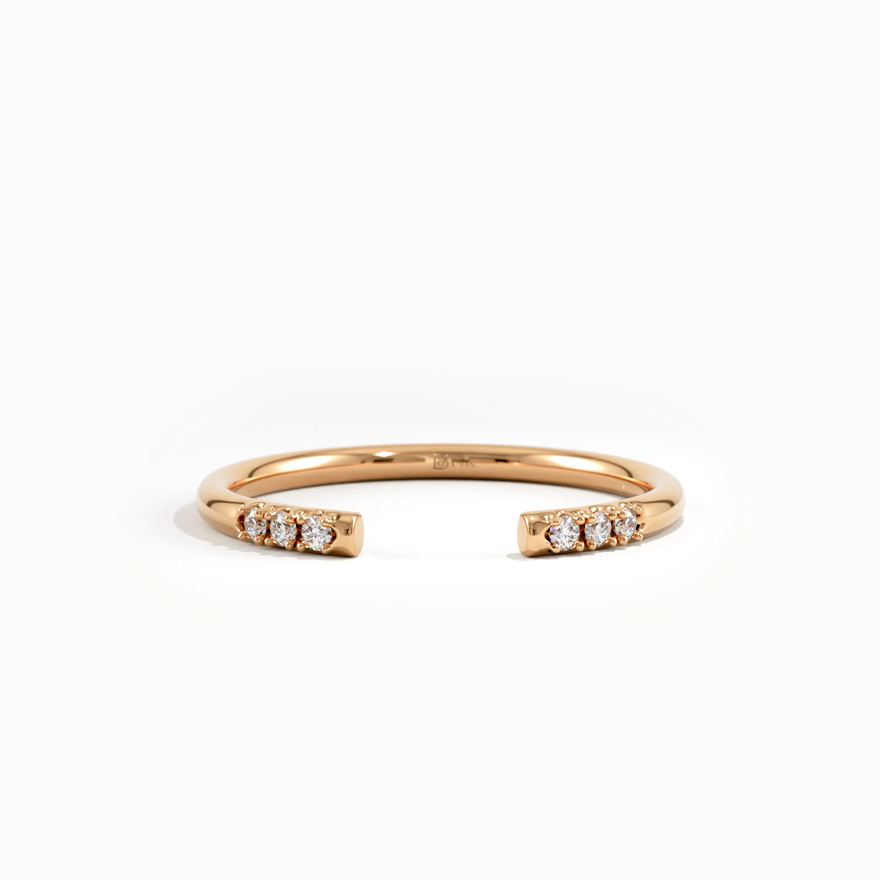 Open Wedding Band with Pave Lab Diamond - BRENNMORE