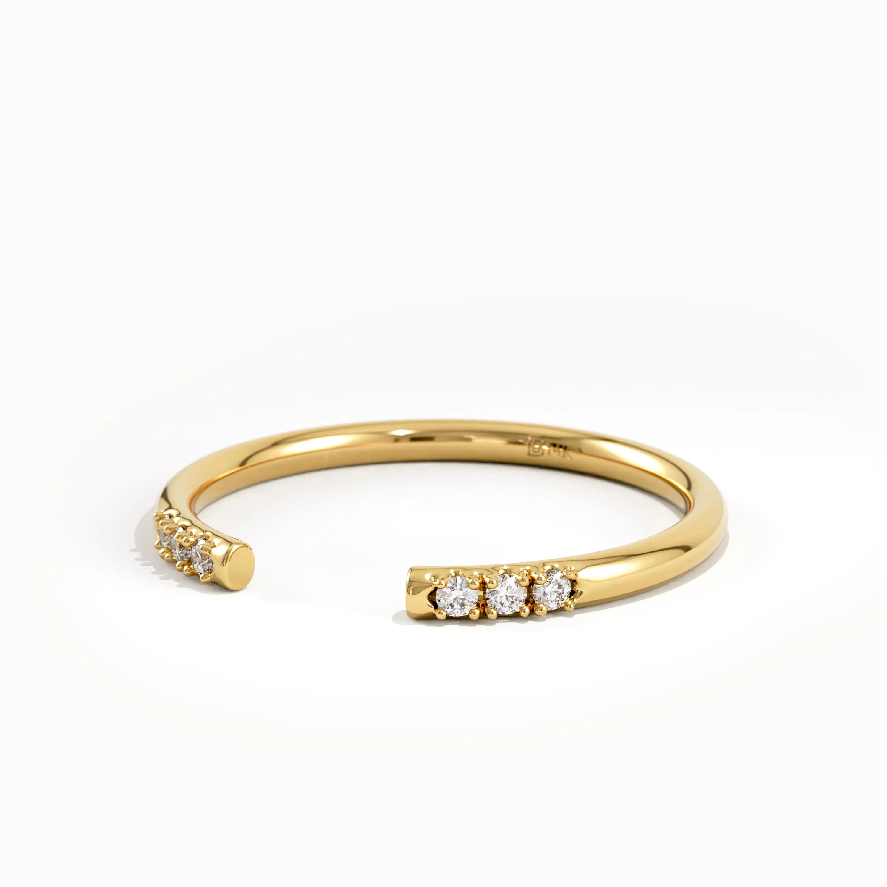 Open Wedding Band with Pave Lab Diamond - BRENNMORE