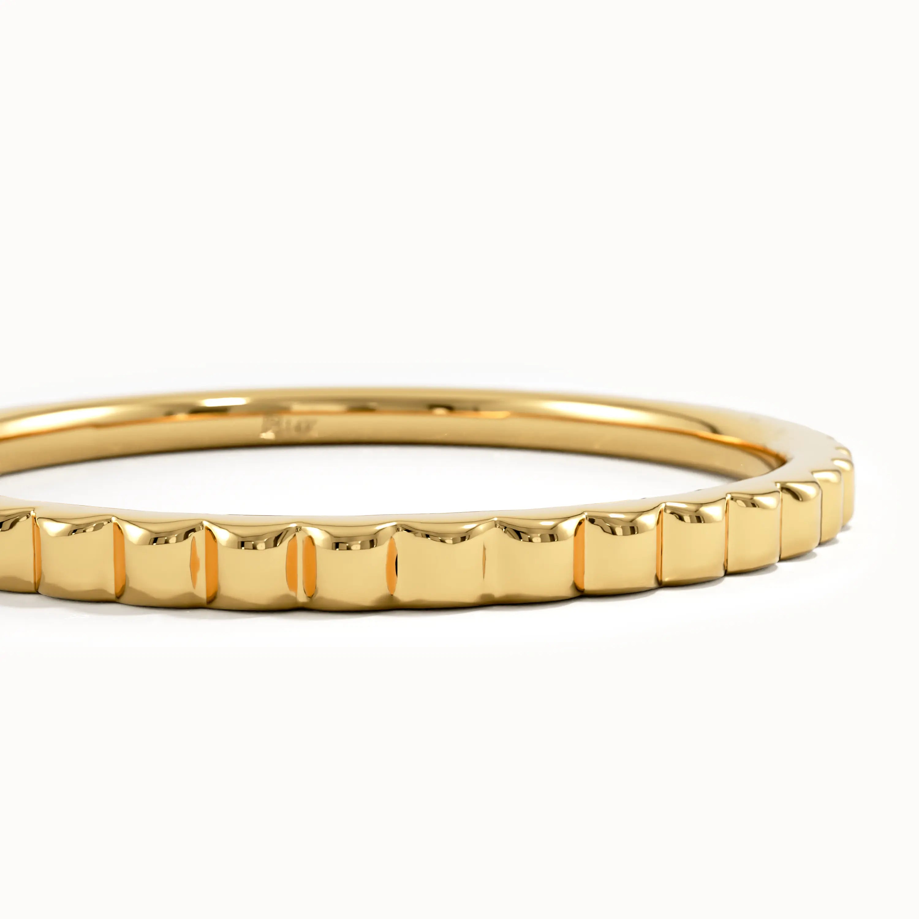 14k Solid Gold Patterned Stacking Ring - BRENNMORE 
