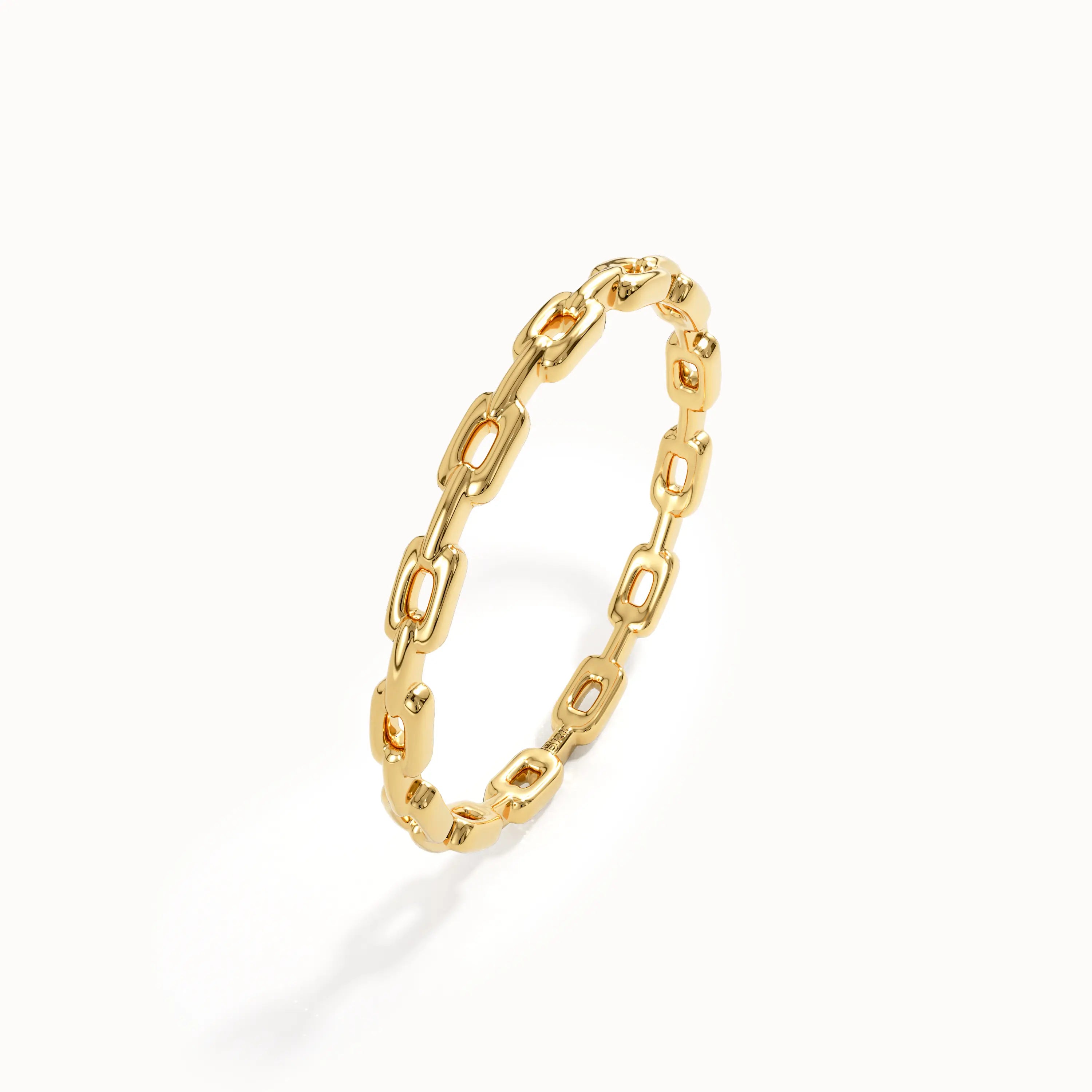 14k Gold Chain Stacking Ring for Women - BRENNMORE
