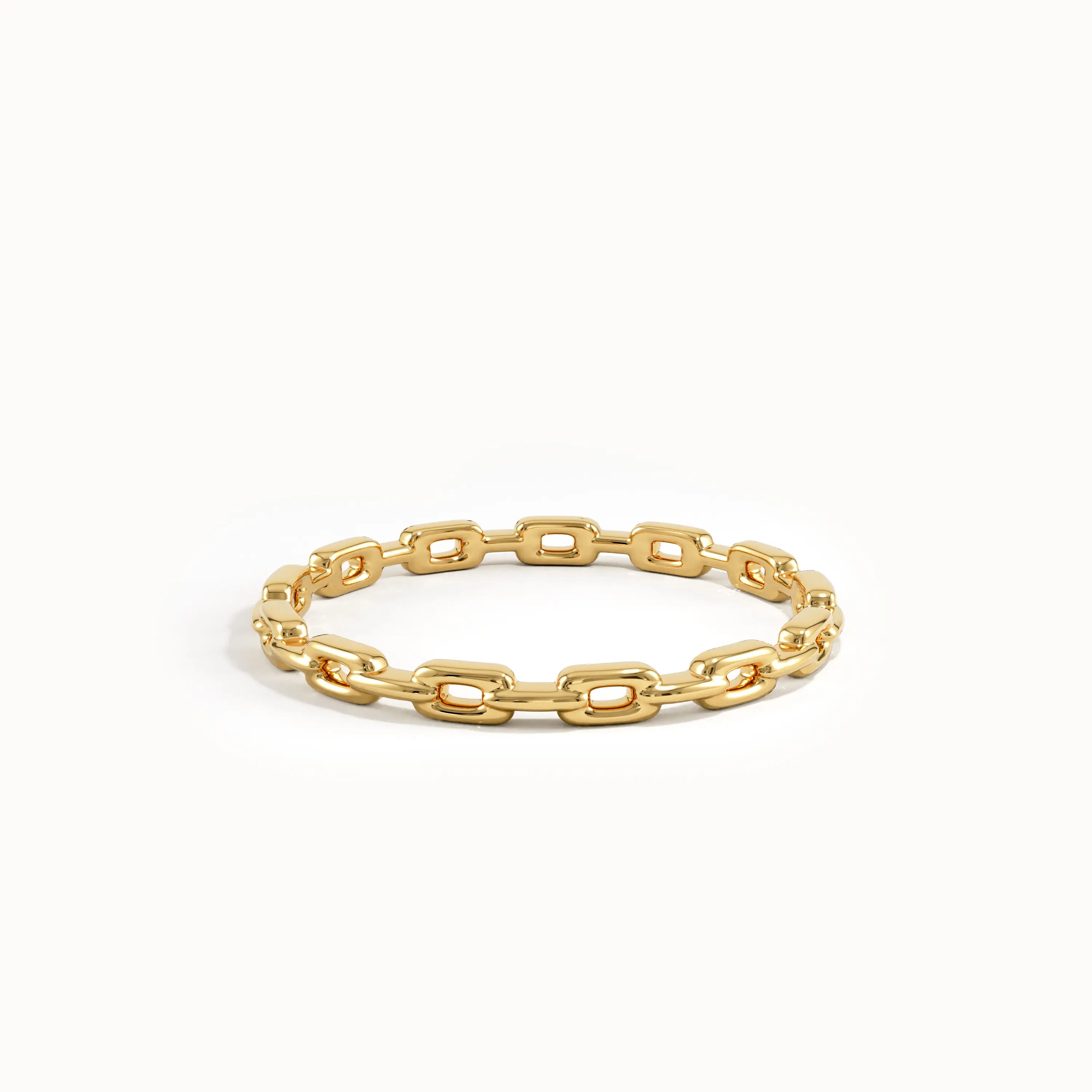 14k Gold Chain Stacking Ring for Women - BRENNMORE