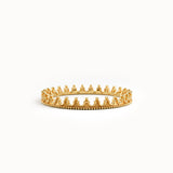 14k Solid Gold Crown Stacking Ring - BRENNMORE