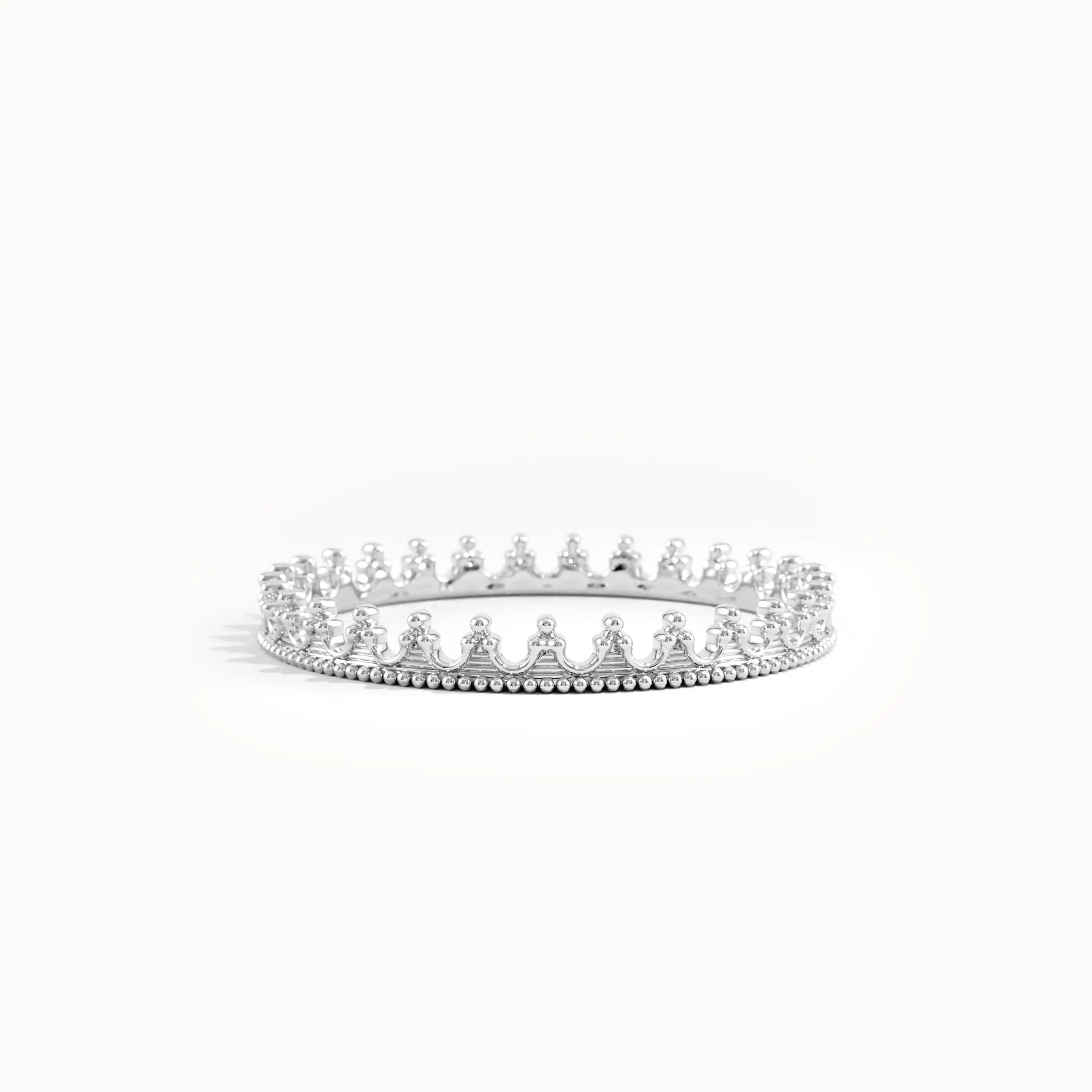 14k Solid Gold Crown Stacking Ring