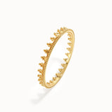 14k Solid Gold Crown Stacking Ring