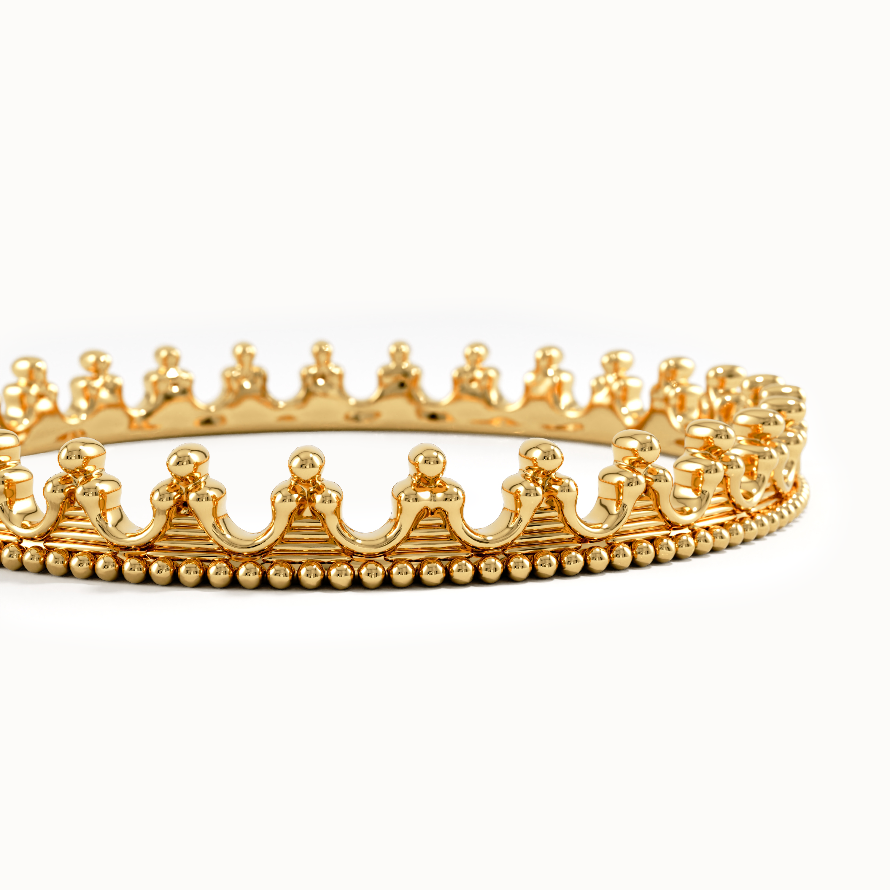 14k Solid Gold Crown Stacking Ring - BRENNMORE 