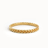 14K Solid Gold Wheat Wedding Band - BRENNMORE 