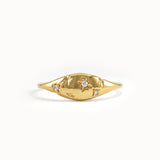 14k Solid Gold Star Signet Ring for Women - BRENNMORE 
