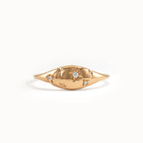 14k Solid Gold Star Signet Ring for Women - BRENNMORE 