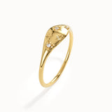 14k Solid Gold Star Signet Ring - BRENNMORE 