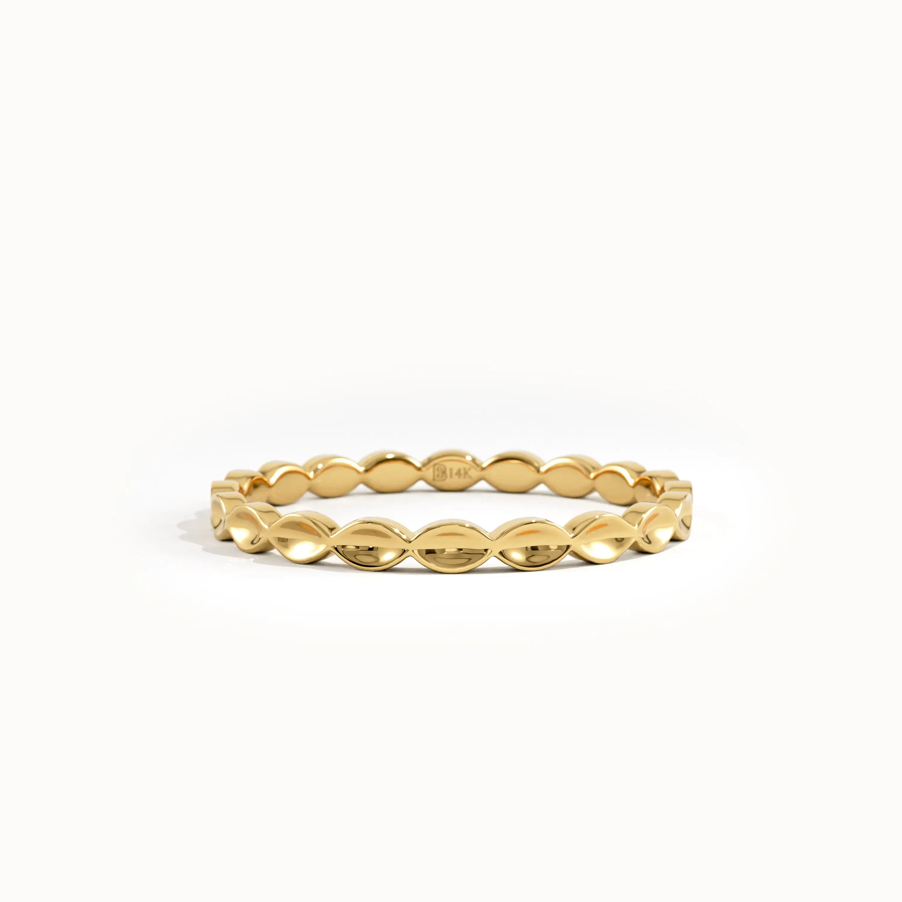14K Solid Gold Stacking Ring for Women - BRENNMORE