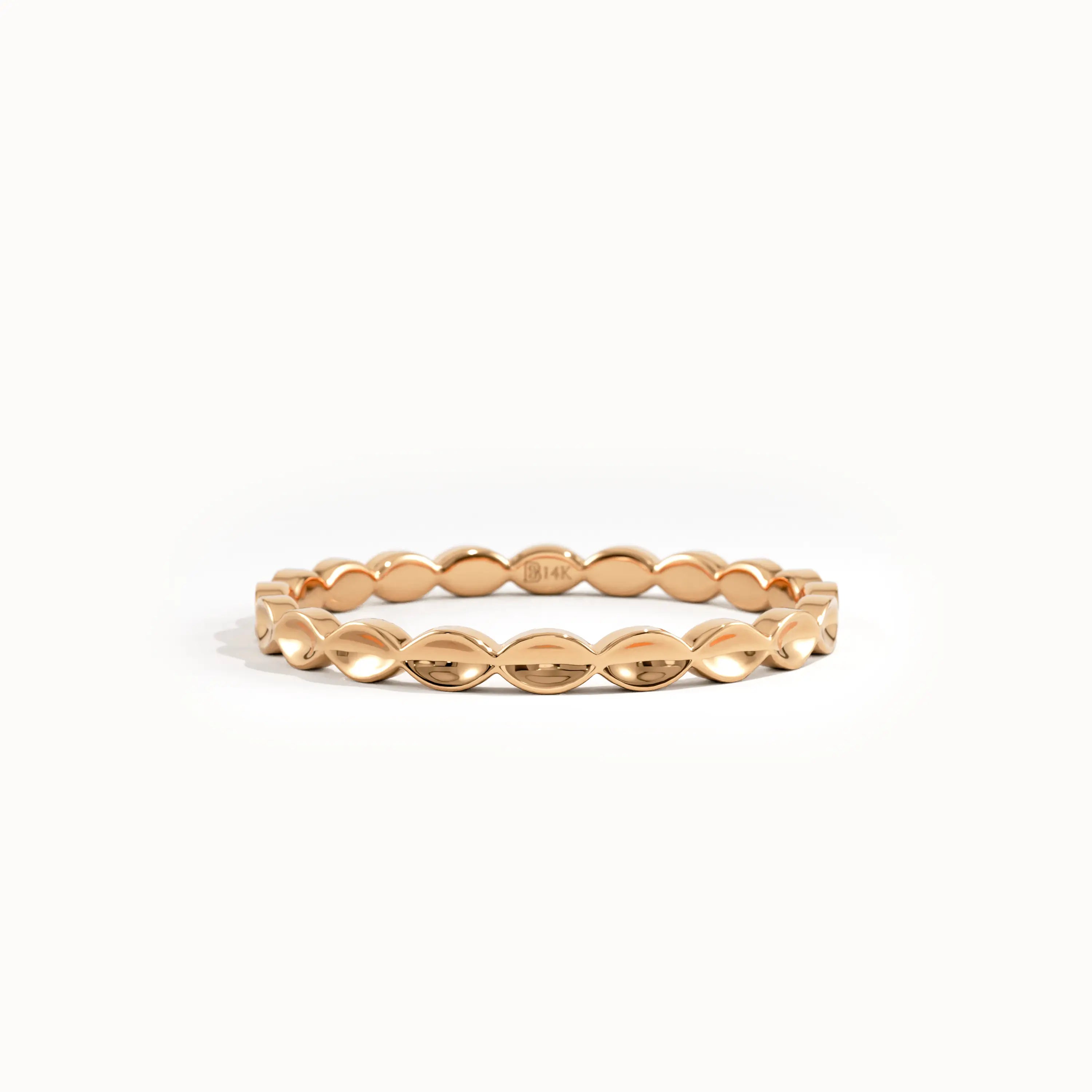 14K Solid Gold Stacking Ring for Women - BRENNMORE