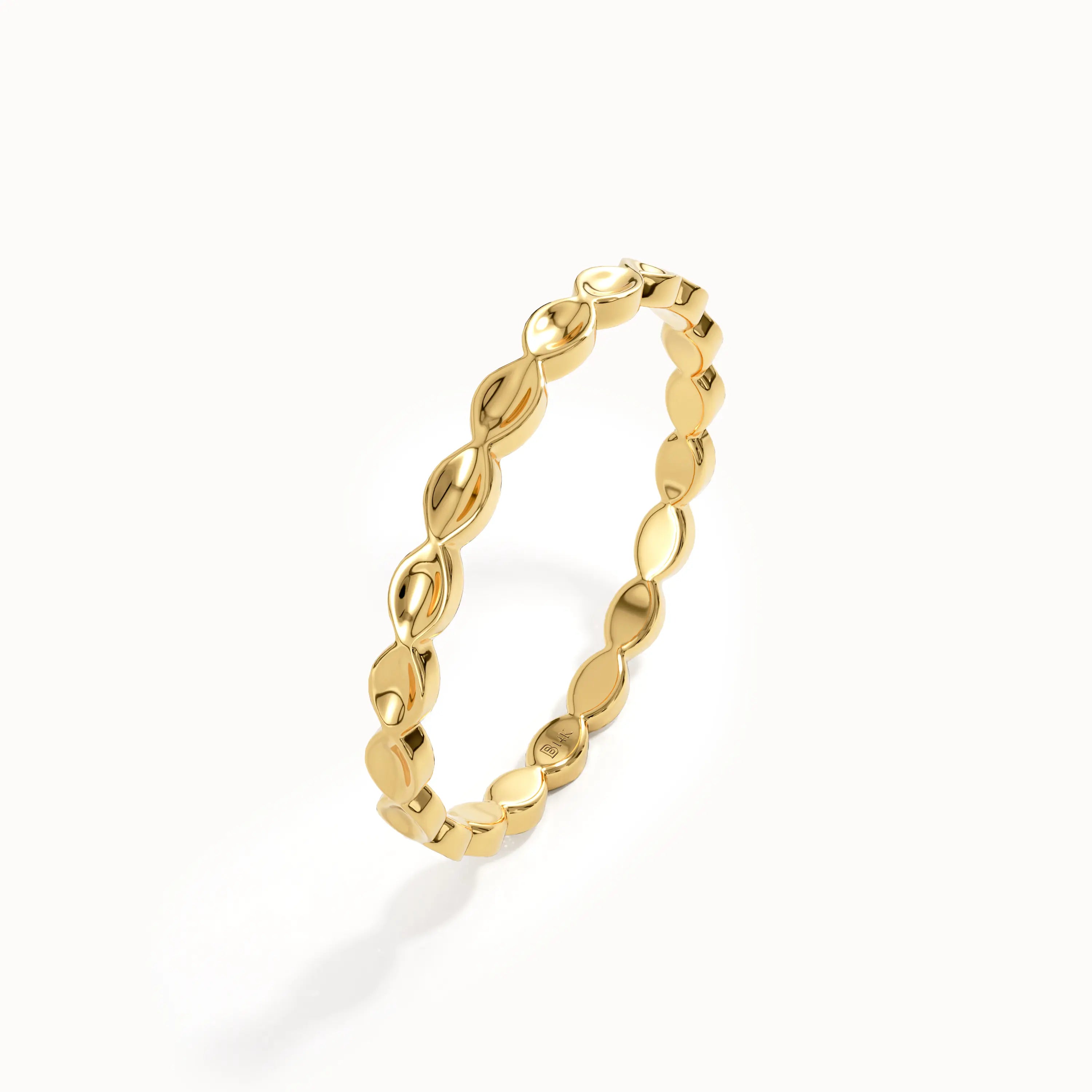 14K Solid Gold Stacking Ring - BRENNMORE
