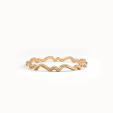 14k Solid Gold Wire Stacking Ring - BRENNMORE