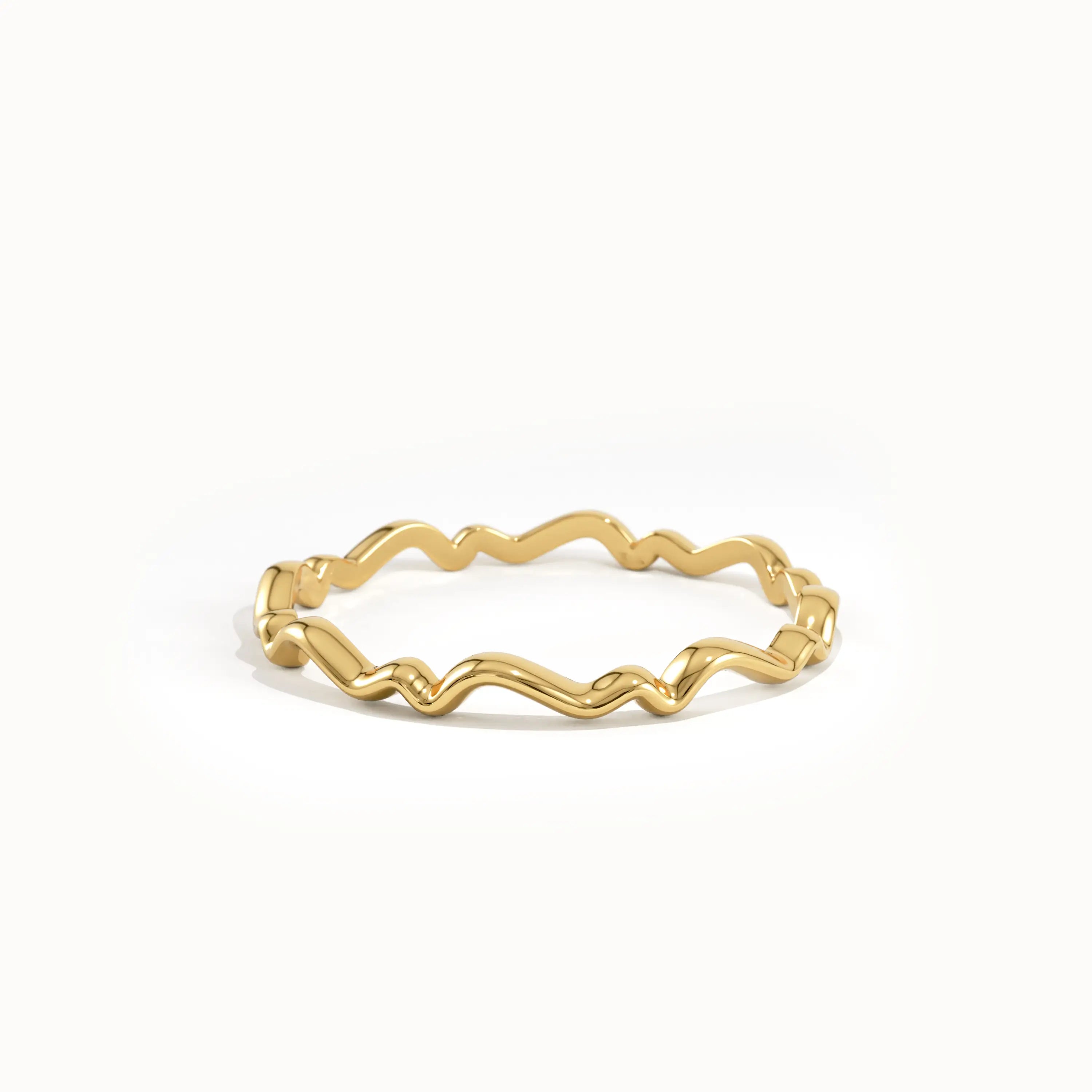 14k Solid Gold Wire Stacking Ring - BRENNMORE 