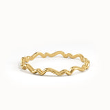 14k Solid Gold Wire Stacking Ring - BRENNMORE