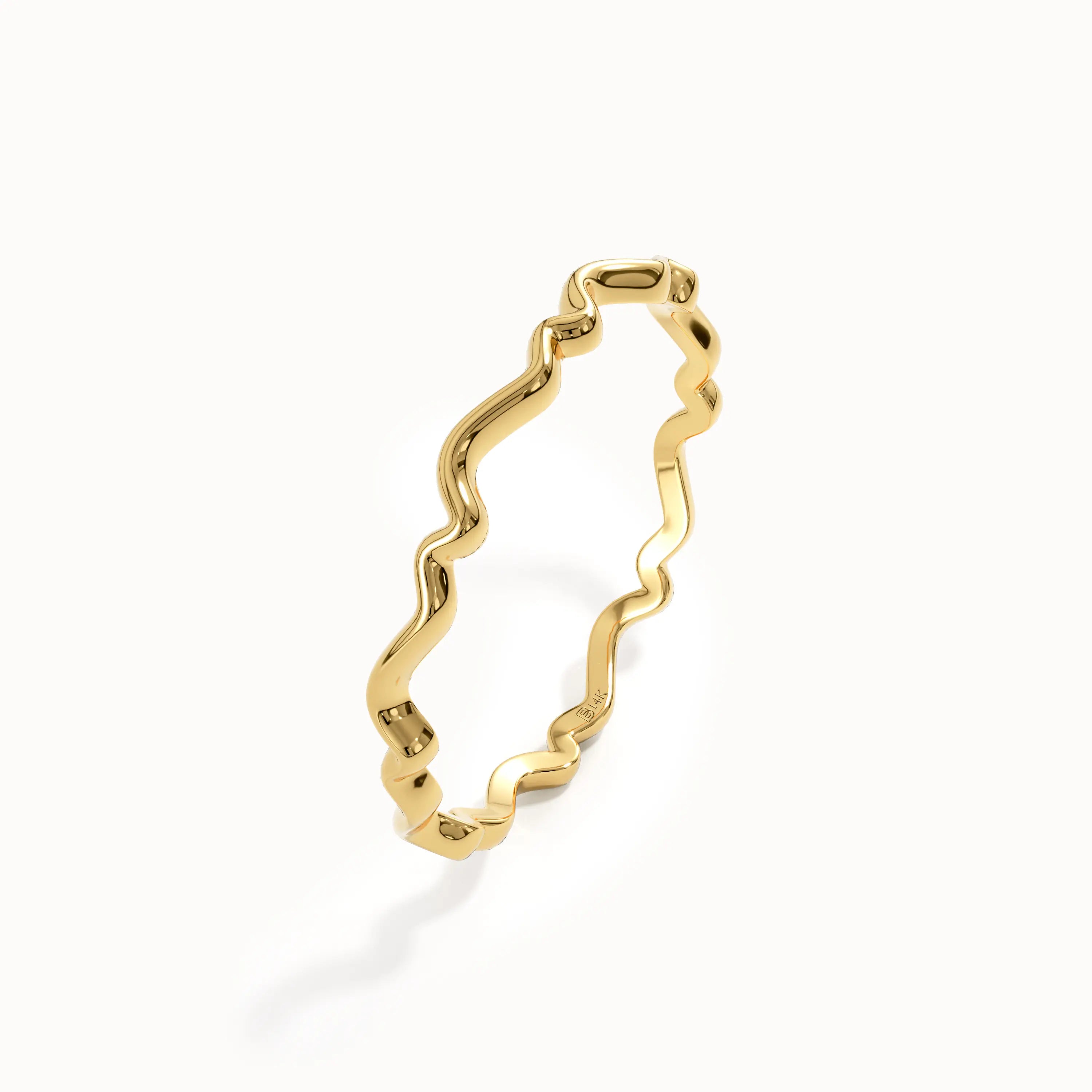 14k Solid Gold Wire Stacking Ring - BRENNMORE