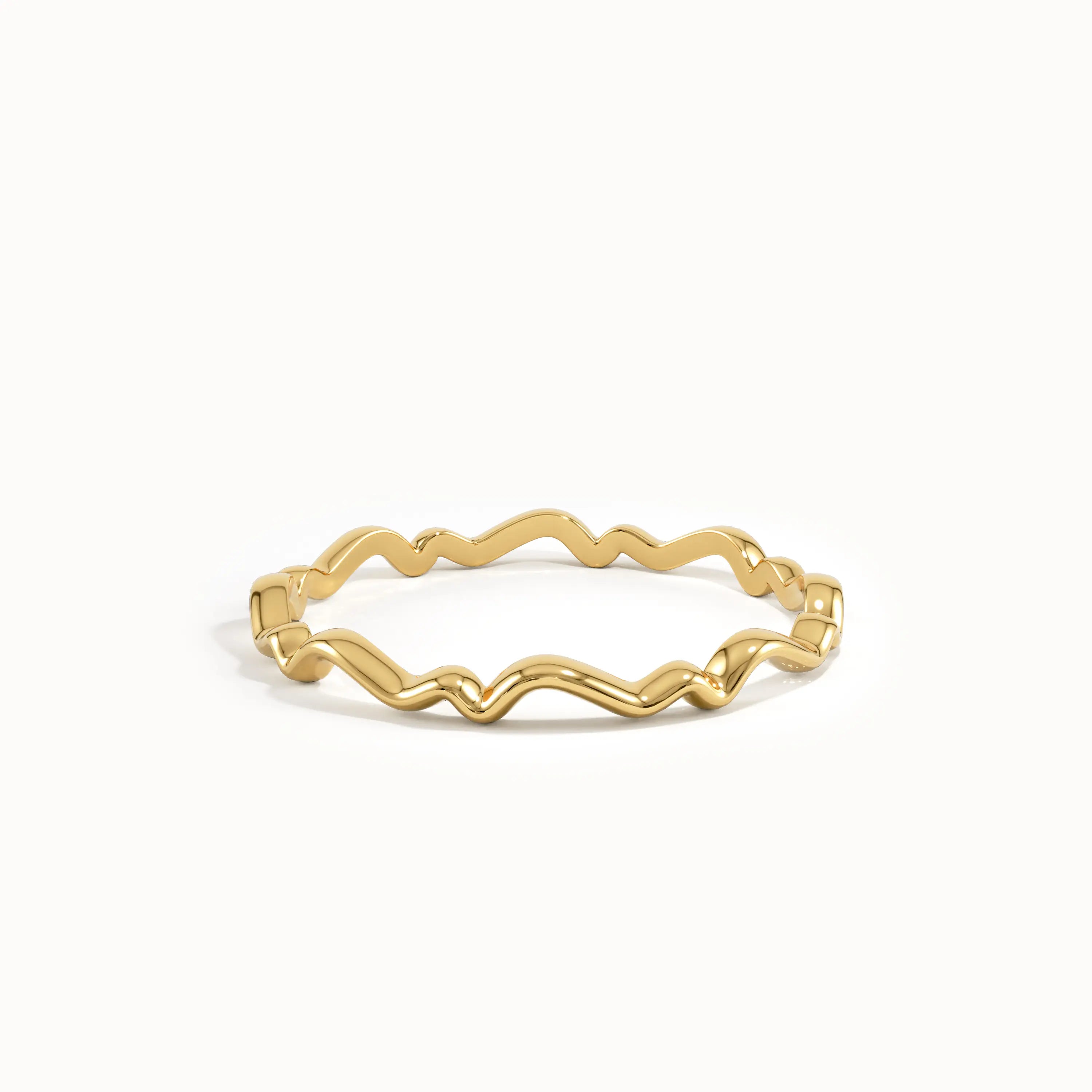 14k Solid Gold Wire Stacking Ring - BRENNMORE