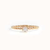 14k Solid Gold Tiny Lab Diamond Promise Ring - BRENNMORE