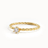 14k Solid Gold Tiny Lab Diamond Promise Ring - BRENNMORE